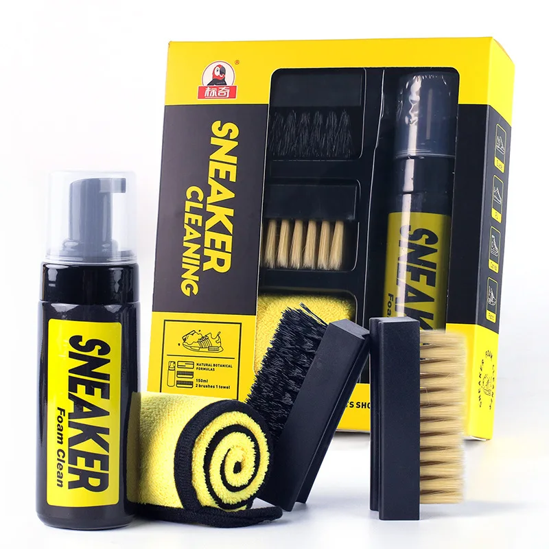 Sneaker Care Suede - 水なしフォームスニーカークリーナー 150 ミリリットル靴クリーナーフォームドライクリーニングスーツ靴ブラシ靴布白い靴、スエード、ブーツの作業