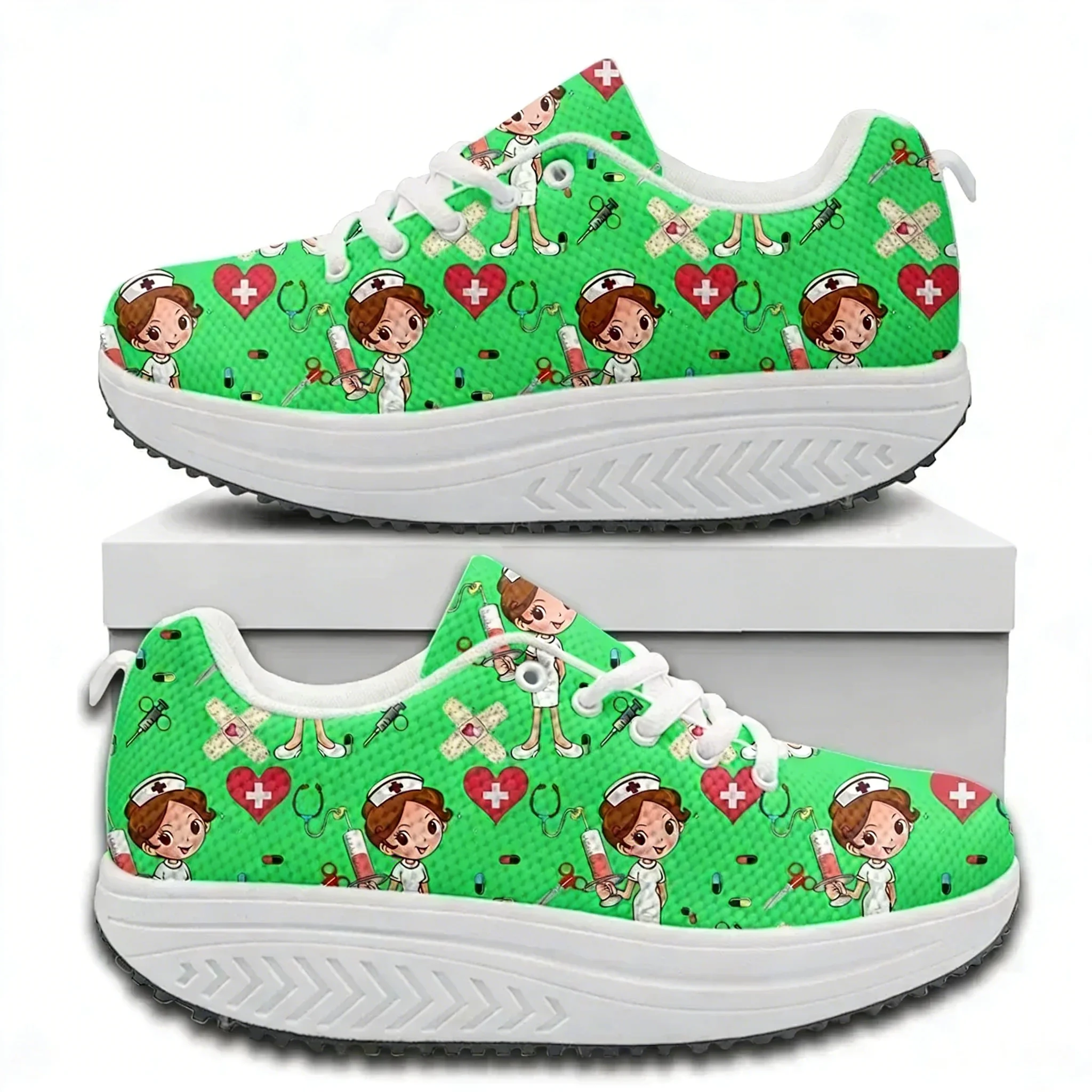 快適なレースアッププラットフォームスニーカー、医療看護師プリ - Sneakers Care のレビューと価格