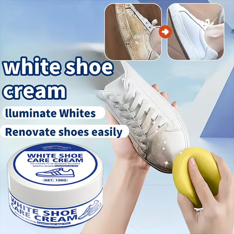 ホワイトスニーカーケアクリーム（スポンジ付き）：黄ばみを除去 - Sneaker Care Whitener のレビューと価格